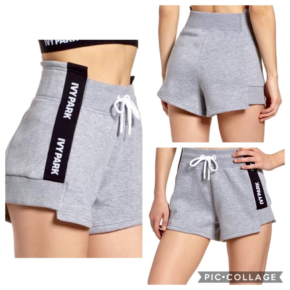 IVY PARK gray logo tape shorts